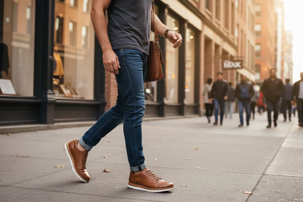 نحوه ست کردن کتونی چرم با تیپ های مختلف 